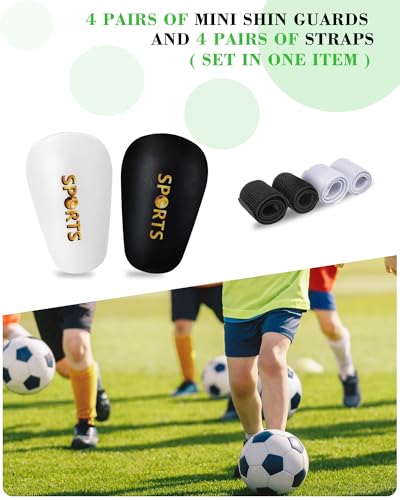 Mini Shin Guards Soccer Kids Age 4-6 with Straps Protective Gear | 4 Pairs Ultra Light Tiny Protective Equipment,Impact Resistant Calf Protective Gear Shin Pads for Toddler Youth Players - size: X-Small