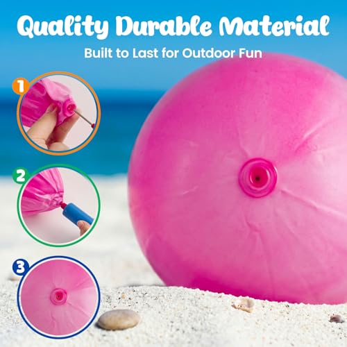 FUTUREPLUSX 6PCS Inflatable Playground Balls, 8.7 Inches Kickball Dodge Ball with Pump, for Kids Indoor and Outdoor Play, Party Favors