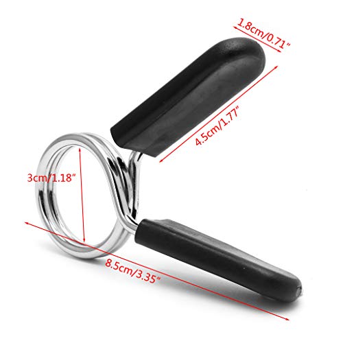 tegongse Barbell Clamps, 2Pcs 30mm Barbell Gym Weight Lifting Bar Dumbbell Lock Clamp Spring Collar Clips