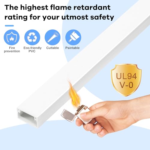 ZhiYo Cord Hider 71in(5 x L14in), Cord Covers for Wires on Wall, Cable Hider for Wall Mounted TV, Wire Cover for 2-4 Cords, Paintable Wire Concealer, Easy Cable Management, W0.95in H0.55in, White - color: White, size: W0.95in X H0.55in X L71in