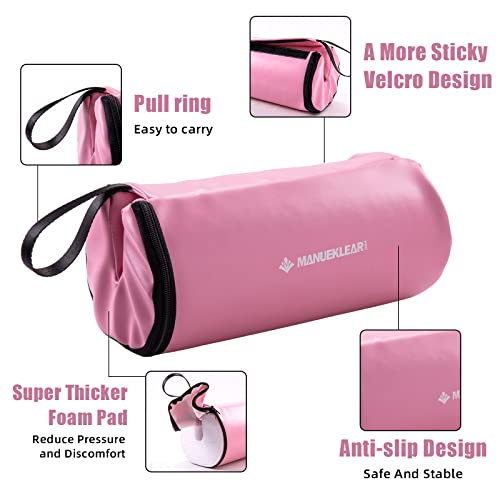 Hip Thrust Pad for Barbell 3.5" Thick Leather Olympic Barbell Pad for Bench Press Weightlifting Powerlifting - color: Pink