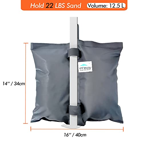 Ontheway Sand Bags for Canopy Tent, Heavy Duty Weights Sandbags, 4pcs-Pack (Grey) - color: Gray
