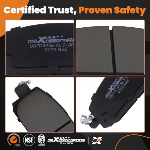 maXpeedingrods Front Ceramic Brake Pads D2310 P2310 for Nissan Kicks Sentra 2021-2024 - size: D2310&P2310