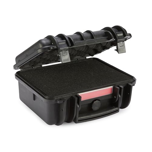 Amazon Basics Hard Camera Case, Small, Black, Solid, 12"L x 11"W x 6"H - size: Small