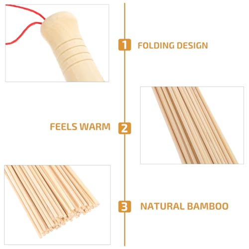 FOMIYES 2Pcs Bamboo Massage Sticks for Back, Neck, Shoulder, and Legs - Ergonomic Design, Lightweight, Portable Self Massage Tools