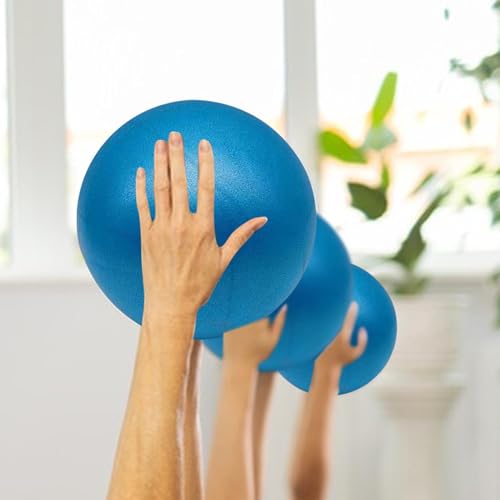 Yoga Ball Fitness Gym Yoga Equipment Rehabilitation Training Leg Thigh | Inflatable Small Excersing Ball Arm Belly Abdomen Butt for Home Fitness Offices Spa - color: Blue