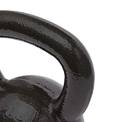Amazon Basics Cast Iron Kettlebell for Strength Training, Textured Wide Handle, Black