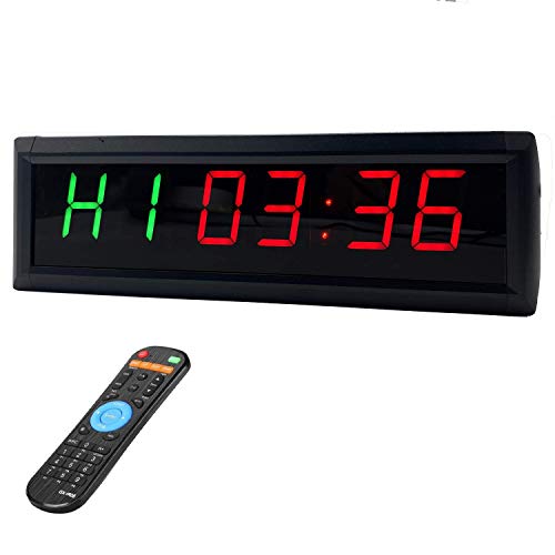 Workout Timer Wall Interval Clock Count Down/Up Stopwatch with Remote (1.8inch Green and Red) - color: 1.8inch Green and Red