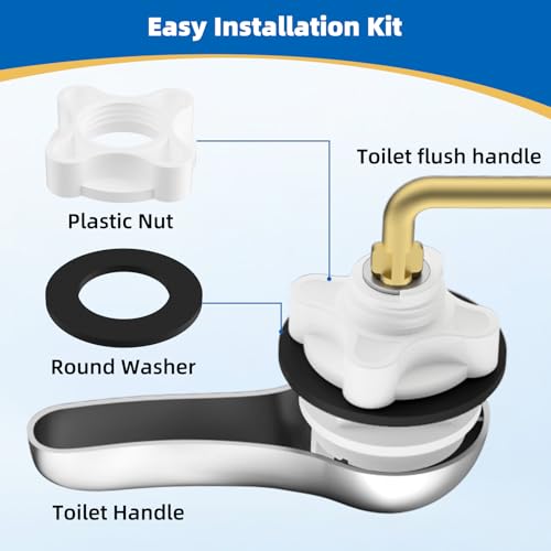 Hibbent Metal Side Mount Toilet Handle Replacement Kit, Chrome | Upgraded Metal Flush Lever, Universal Toilet Flush Handle Fit Side Tanks, Stainless Steel Flapper Chains, 4 Adjustable Holes - color: Chrome, style: Classic Side Mount