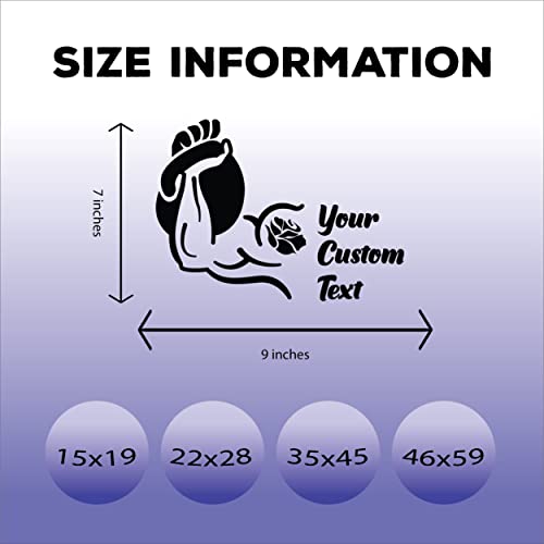 Custom Vinyl Wall Decals Letters with Hand Lifting Kettlebell - Custom Wall Decal with Your Text for Fitness Gyms Sports Centers - Add Your Text Home Gym Decal - color: Dec 21