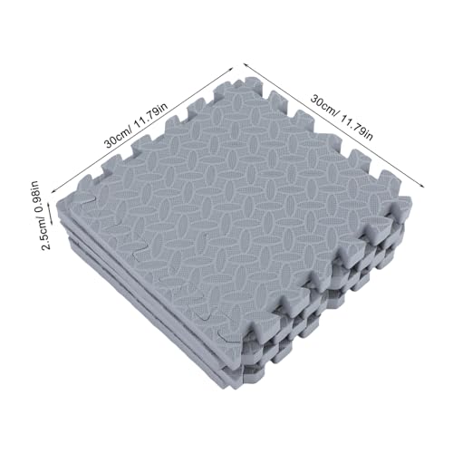SOLUSTRE 4pcs Interlocking Exercise Mat Soft Cushioned Floor Padding for Home Gym Shock-Absorbing Floor Tiles Scratch-Resistant Padding for Workout Equipment and Appliances