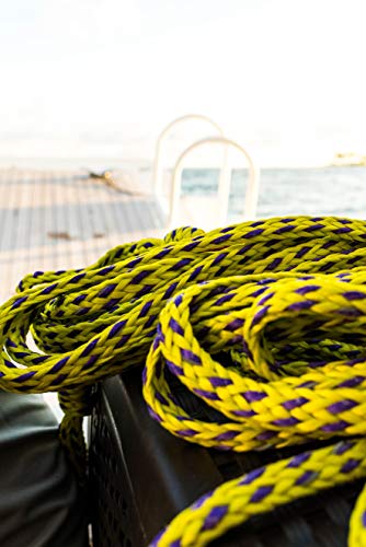Airhead 1-6 Person Tow Rope for Towable Tubes, Heavy Duty Boat Towline for Tubing, UV Resistant 16 Strand Polypropylene with Rope Keeper, up to 6,000 lb Break Strength - size: 6 Person