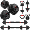 FITPLAM Adjustable dumbbell set,20/35/45/55/70/90lbs Free Weights set with upgraded nut, 5 in 1 Weight Set Used as Kettlebells, Barbell, Push up Stand, Fitness Exercise for Home Gym Suitable Men/Women - style: 70LB Total (35LB Each)