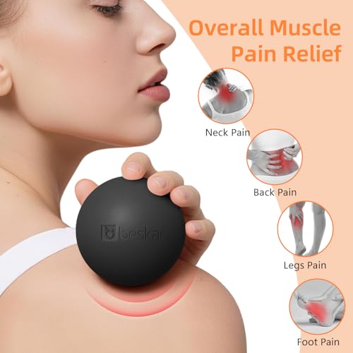 Massage Lacrosse Balls for Myofascial Release, Trigger Point Therapy and Yoga Therapy, Foot Massage Ball to Relieve Plantar Fasciitis Black - color: Black