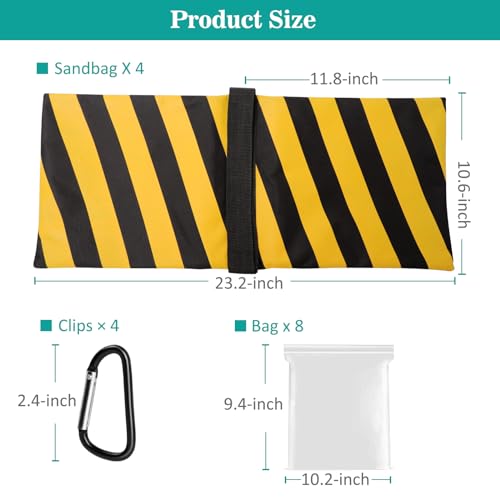 Aimosen 4 Packs Yellow Sandbag Weight Bags for Light Stand Photography Video Equipments, Heavy Duty Saddlebags for Backdrop Stand, Photo Tripod, Pop up Tent, Umbrella Base, Fishing Chair, Picnic Table - color: Yellow
