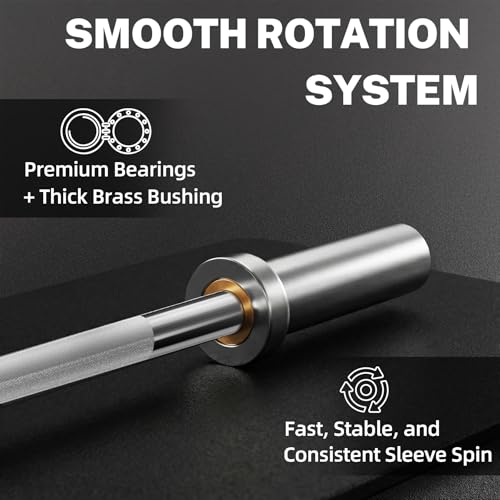 Olympic Barbell Bar Series, 2 Inch Weightlifting Bars, 4FT 6FT 7FT Straight & EZ Curl Options, 190K PSI Steel, Diamond Knurling, Smooth Rotation for Home & Gym Strength Training - color: 4FT Straight