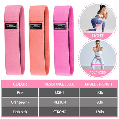 Halloscume Yoga Mat Bag Set for Women Including Yoga Tote Bag (Without Mat) Booty Resistance Bands Non Slip Sports Socks Silicone Ties for Pilates Travel Workout Office Home Gym - color: Pink