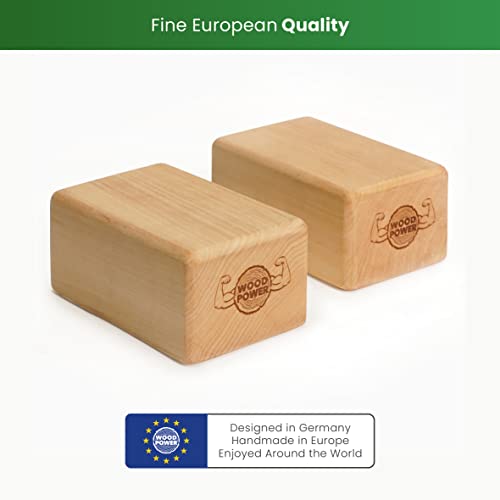 WOODPOWER BalanceBlocks - Handstand Blocks & Yoga Block in One - Bodyweight Training, Gymnastics, Acrobatics, Yoga, Yoga prop and accessory, Lightweight, Good for Travel, Premium European Quality (Pack of 2) - size: Flat Edition
