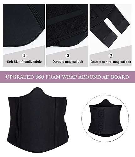 YERKOAD 360 Lipo Foam Ab Board Post Surgery Liposuction Abdominal Compression Boards Belly Wrap Lipo Recovery Waist Cincher - color: Black