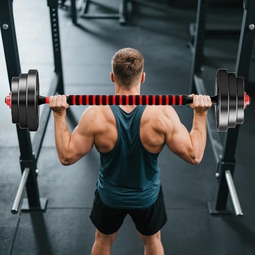 Adjustable Dumbbell Set, 5-44 lbs Free Weight Set with Connector, Convertible Dumbbell, Barbell, Push-up, Home Gym Fitness Weight for Men Women - color: Black-44POUNDS