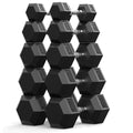 PAPABABE Dumbbell Set, Rubber Encased Home Gym Dumbbells, Weight Dumbbells for Women & Men, Hand Weights for Home Gym & Strength Training - size: 300 lb Set (Pair of 10, 20, 30, 40, 50), style: Chrome Grip