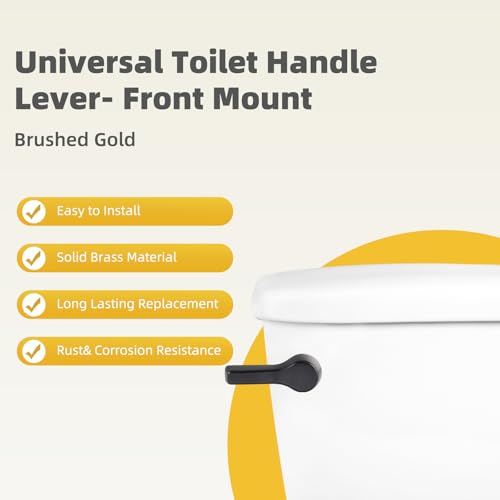 Universal Front Mount Brass Toilet Handle Replacement, Oil-Rubbed Bronze | All-Metal Toilet Flush Handle Lever/Adjustable Stainless Steel Chain, Compatible with Kohler/American Standard/TOTO/Mansfield - color: Oil Rubbed Bronze, style: Front Mount Design