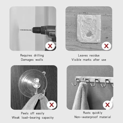 Adhesive Wall Hook, Set Heavy-Duty Thickened self-Adhesive Hook，16Pcs，44lb max Loading，Transparent, Waterproof, Bathroom, Outdoor, Kitchen, Doors, Practical Tools. - size: 2.8″*2.8″ 44lb max