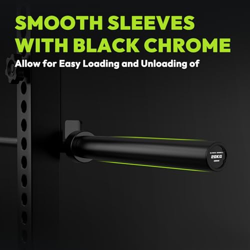 HANDBODE 7 FT Olympic Barbell 45 LB, 2-Inch Standard Weight Bar, 1000 LB | Needle Bearings, Knurled Grip, Hard Chrome Coating, Powerlifting, Bench Press, Deadlift, Squat, Hip Thrusts And Cleans - color: Black