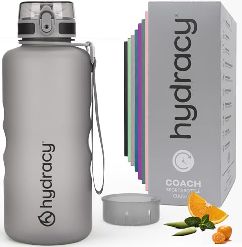 Hydracy 2L Large Water Bottle, 100% BPA Free Tritan Plastic, Leakproof, Zero Condensation, Motivational Timeline, Safe, Non-Toxic, Durable, Smart Design | BPA-Free Tritan, Leakproof Flip-Top Lid,No-Sweat Sleeve,Carry Strap,Daily Intake Tracking for Gym,Sp
