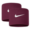 NIKE Premier Swoosh Singlewide Wristbands -Soft, Moisture-Wicking (1 Pair, 2.5" Wide) - color: Dark Beetroot