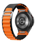 One Click Alpine Loop Bands Compatible with Samsung Galaxy Watch 7 Band/Galaxy Watch 6 4 5 FE Band 40mm 44mm/Watch 6 4 Classic 47mm 43mm 42mm 46mm/5 Pro 45mm, 20mm No Gap Nylon Sport Strap for Men - color: 9#Black Orange