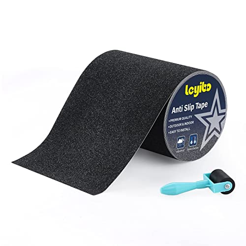 Anti Slip Traction Tape, 7Inch x 35Ft Non Slip Grip Tape for Stair Outdoor/Indoor, Waterproof Anti Skid Grit Roll for Stair Step, High Traction Non Skid Abrasive Stair Treads- Black - color: Black, size: 7" x 35'