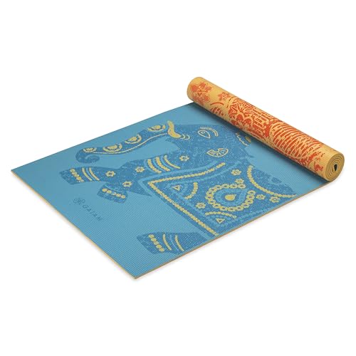 Gaiam Yoga Mat - Premium Print Reversible Extra Thick Non Slip Exercise & Fitness Mat for All Types of Yoga, Pilates & Floor Workouts - color: Elephant