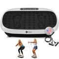 Lifepro HexaPlate Lite Vibration Plate Exercise Machine — Magnetic Acupoints, 99 Speeds & 10 Presets Vibration Platform Machine with Resistance Bands — Vibrating Plate for Lymphatic Drainage & Toning - color: White