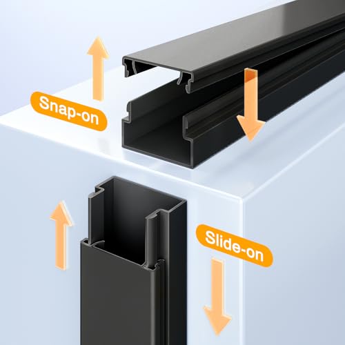 Delamu 157in Cord Hider, Cord Cover Wall Cable Management, Paintable Wire Cover for Cords, Cable Hider Raceway Kit, Cable Cover Concealer, Wire Hiders for TV on Wall, 10 X L15.7 W1.18 H0.6in, Black - color: Black, size: 157in L x 1.18in W x 0.6in H
