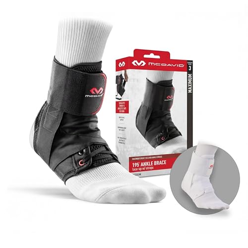 McDavid Ankle Brace Ultralight for Sprained Ankle, Figure 8 Ankle Braces, Lace up Ankle Brace, Ankle Braces for Men and Women, Ankle Support Brace and Stabilizer - color: Black, size: X-Large