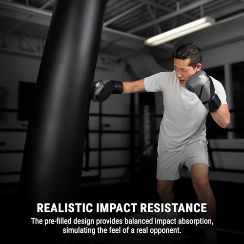 Hayabusa Muay Thai Heavy Bag Pre-Filled Design and Specialized Hanging System - Black, 100lb