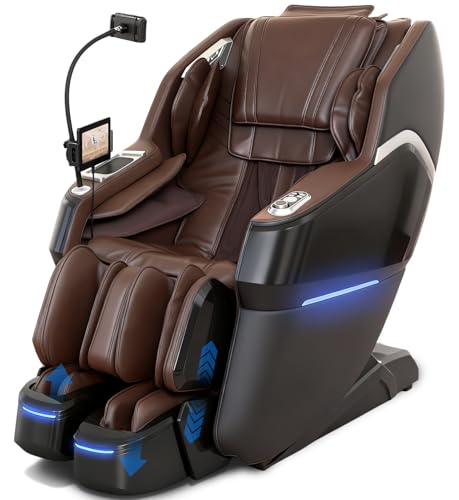 4D Massage Chair Full Body with Space Walk & Ankle Stretch, 2026 Zero Gravity 55“ SL-Track Shiatsu Massage Chair Recliner, Electric Calfrest Extension & Foot Rollers, AI Voice Control S002 Black - color: Black