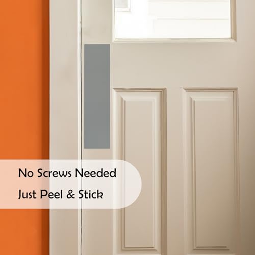 Rubber Bond Push Plates (4 Pack) 4" x 16" - Effortless Peel & Stick - Prevents Dents & Scratches - Self-Adhesive & Universal Fit (Grey) - color: Gray, size: Push Plate - 4 Pack - 4"x16"