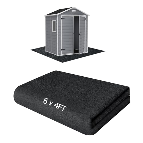 Outdoor Storage Shed Floor Mat, 6 * 4FT Waterproof Washable Garden Flooring Pad with Non Slip Backing, Soft Furniture Patio Covering Carport dust Oil Mat-Tool Shed, Storage Shed Not Included - size: 6 x 4 FT