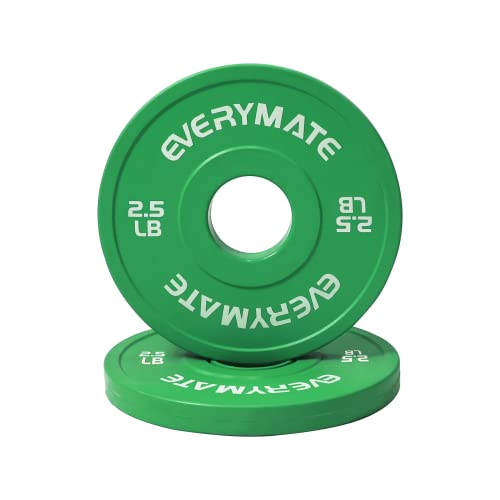 EVERYMATE Change Weight Plates 1.25LB 2.5LB 5LB Set Fractional Plate Olympic Bumper Plates for Cross Training Bumper Weight Plates Steel Insert Strength Training Weight Plates - color: 2.5 LB x2