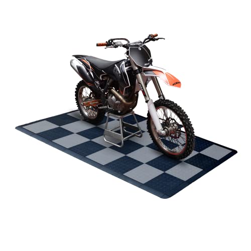 Speedway Garage Floor Mat Kit for Motorcycle, Small, Checkered - Black/Grey - color: Checkered - Black/Grey, size: Garage Kit - Motorcycle