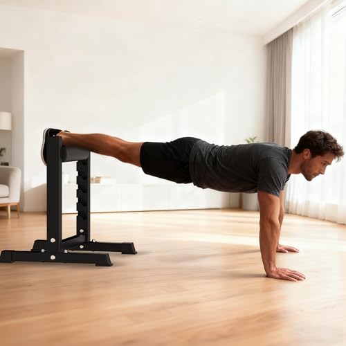 GarveeLife Bulgarian Split Squat Stand, 6-Level Adjustable Single Leg Squat Roller with 350 LBS Capacity, Thick Padding, Lower Body Specialty Machine for Home Gym, Leg Training, Black