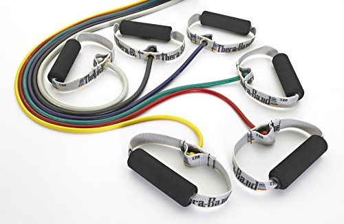THERABAND Resistance Tubing with Soft Handles, Black, Special Heavy Level, 50" Latex Stretch Resistance Bands for Exercise, Professional Workout Bands for Upper & Lower Body, Color-Coded Levels - color: Black - Special Heavy - Advanced Level 1, size: 50 I