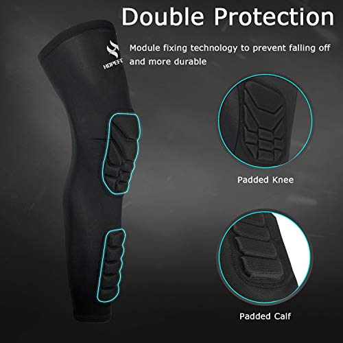 Knee Calf Padded 2 Pack Compression Leg Sleeve Shin Protective Support - size: Large