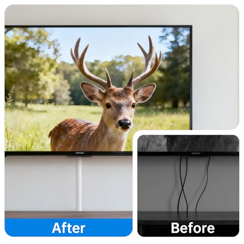 Delamu 56.7in Cord Hider, Wire Covers for 3-4 Cords on Wall, Premium Cable Hider Cord Covers for Wires, Paintable Cable Management Wire Hiders for TV, Cable Cover Raceway Kit, W1.18x H0.6in, White - color: White, size: 56.7in L x 1.18in W x 0.6in H
