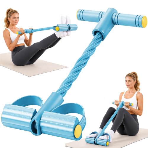 Upgraded Pedal Resistance Band with Handle, Soft Durable Fashion Puller Exercise with Thickened 6 Tension Ropes, Tube Pedal Resistance Device for Abdomen, Waist, Arm, Leg, Core/ABS - color: Blue