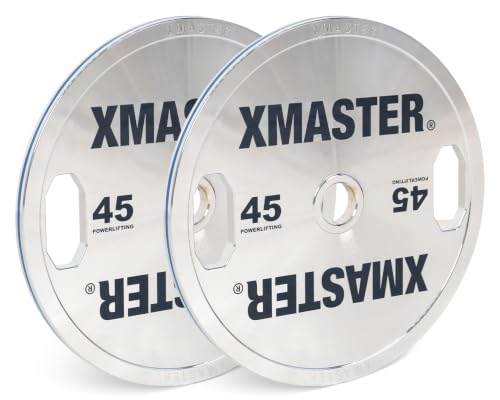 XMASTER FITNESS Hand Grip Chrome Steel Plates - size: 45LB