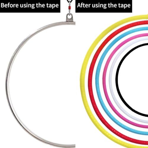 PRIOR FITNESS Aerial Hoop Tape, 5m/16.4ft x 5cm Anti Slip Lyra Hoop Grip Tape, Sweat Absorbent Stretch Textile Pole Dance Tape, No Residue Self Adhesive Hand Protective Tape for Aerial Hoop Ring - color: Pink