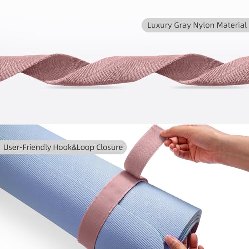 Trilancer Adjustable Yoga Mat Strap With Hook and Loop Closure, Yoga Mat Holder Carrier,and Organizing-Mat Not Included - color: Pink